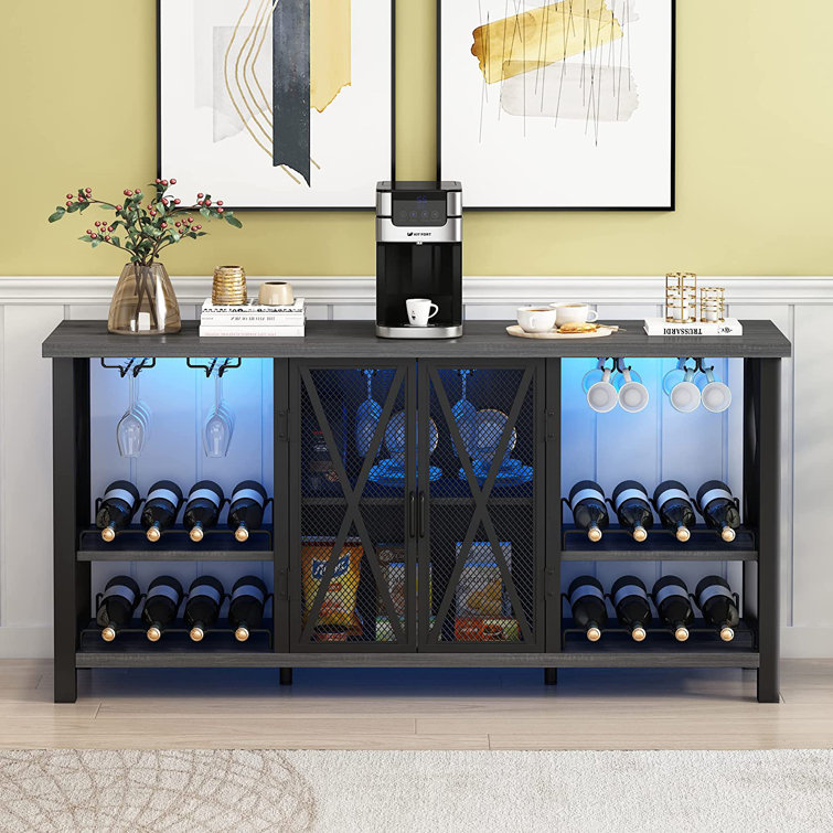 Buffet table with wine deals cooler